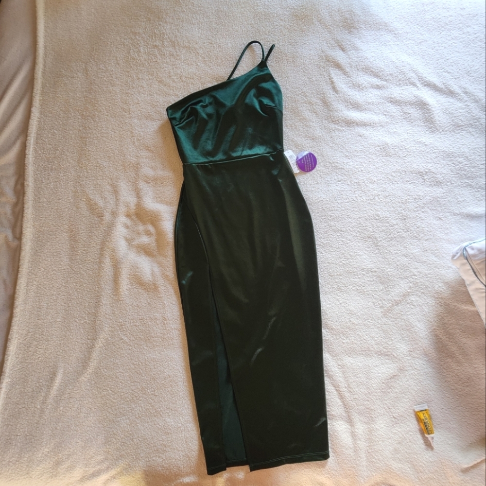 Windsor Aleena Satin Dress - hunter green - S